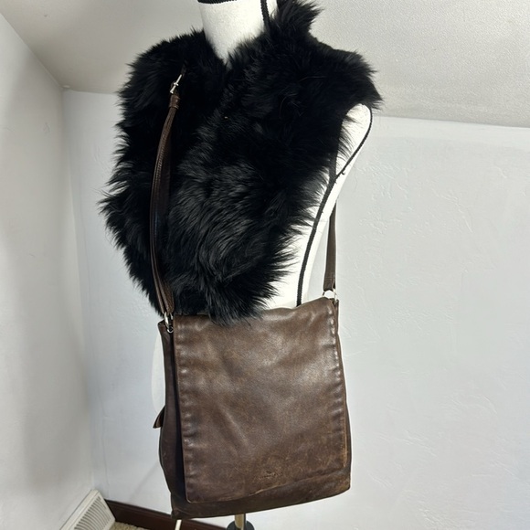 Bruno Rossi Brown Leather Messenger Style Crossbody Bag Made in Italy MCB6734R - Picture 14 of 15